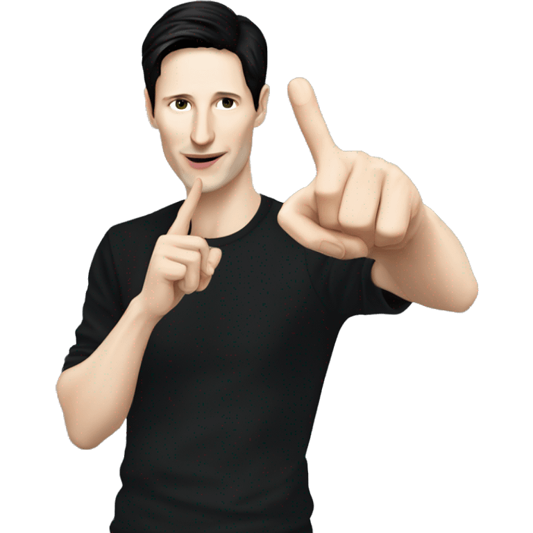 Pavel Durov points his finger emoji