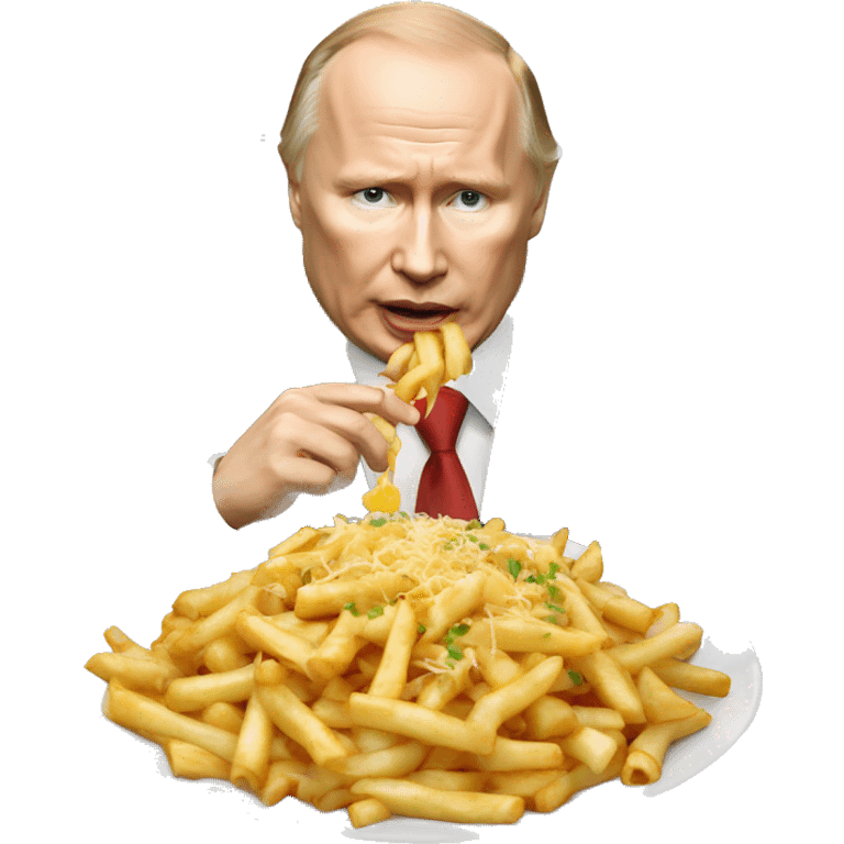 Vladimir Poutine qui mange de la poutine emoji