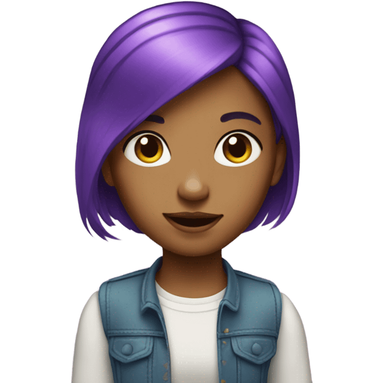 girl kid purple hair emoji