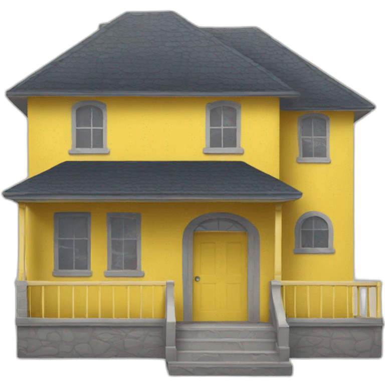 Yellow stylized house emoji