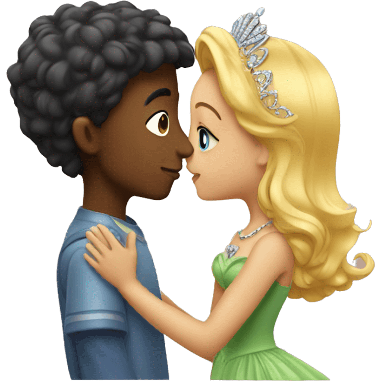 Boy kissing princess hand emoji