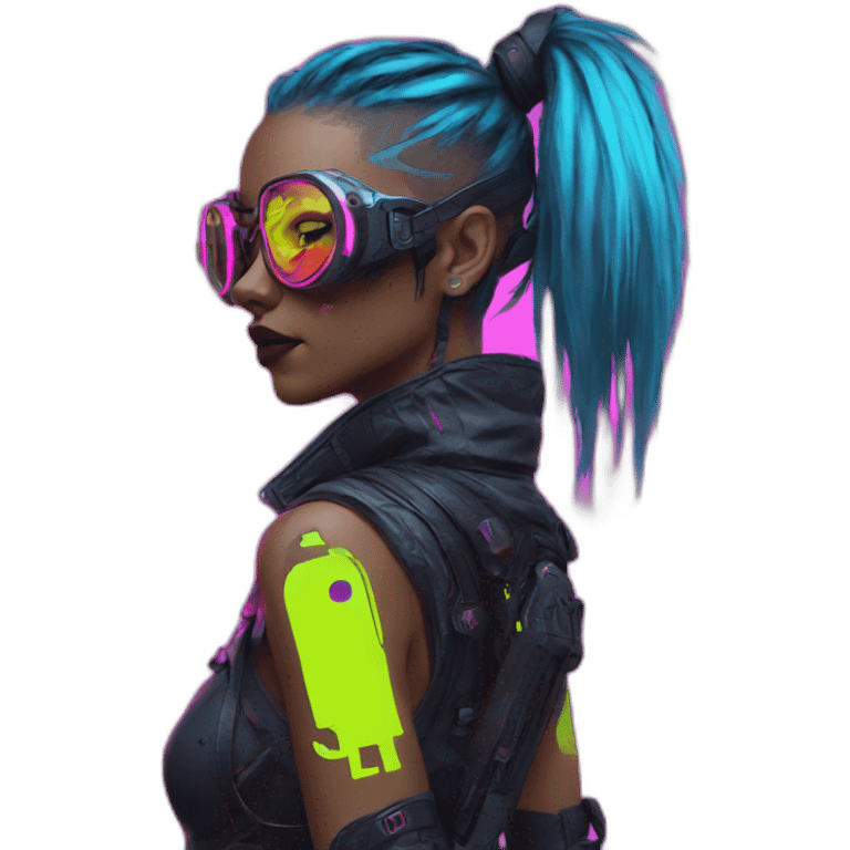 cyberpunk girl neon emoji