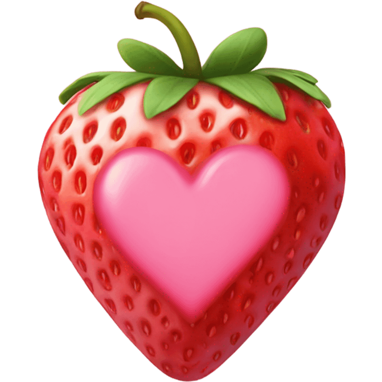 Pink heart in strawberry emoji