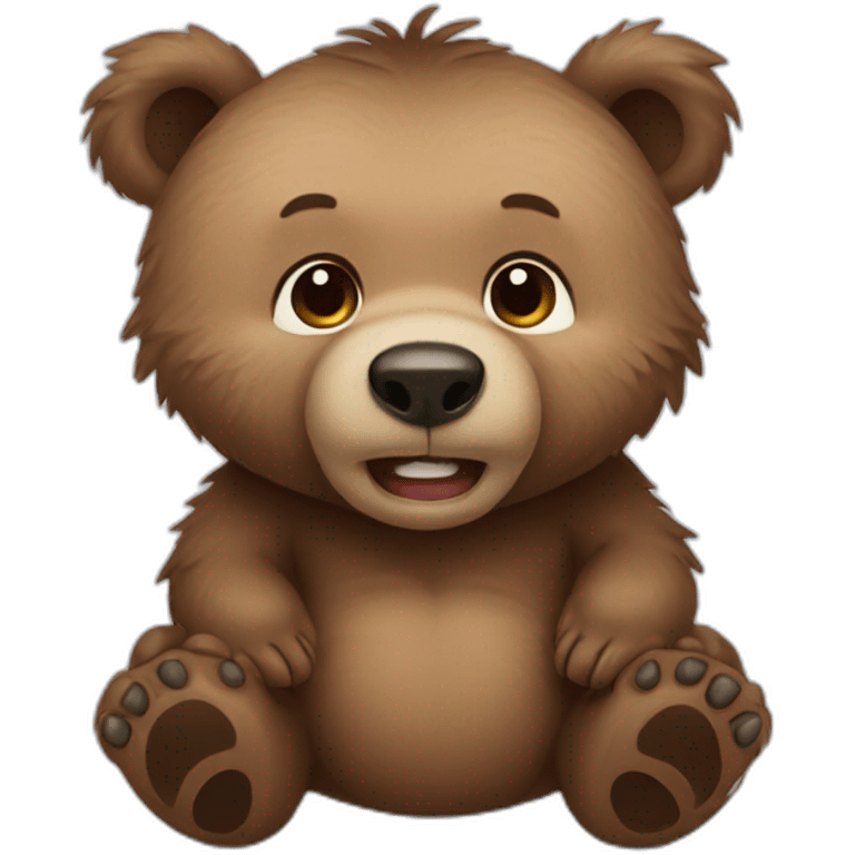 Baby grizzly bear crying emoji