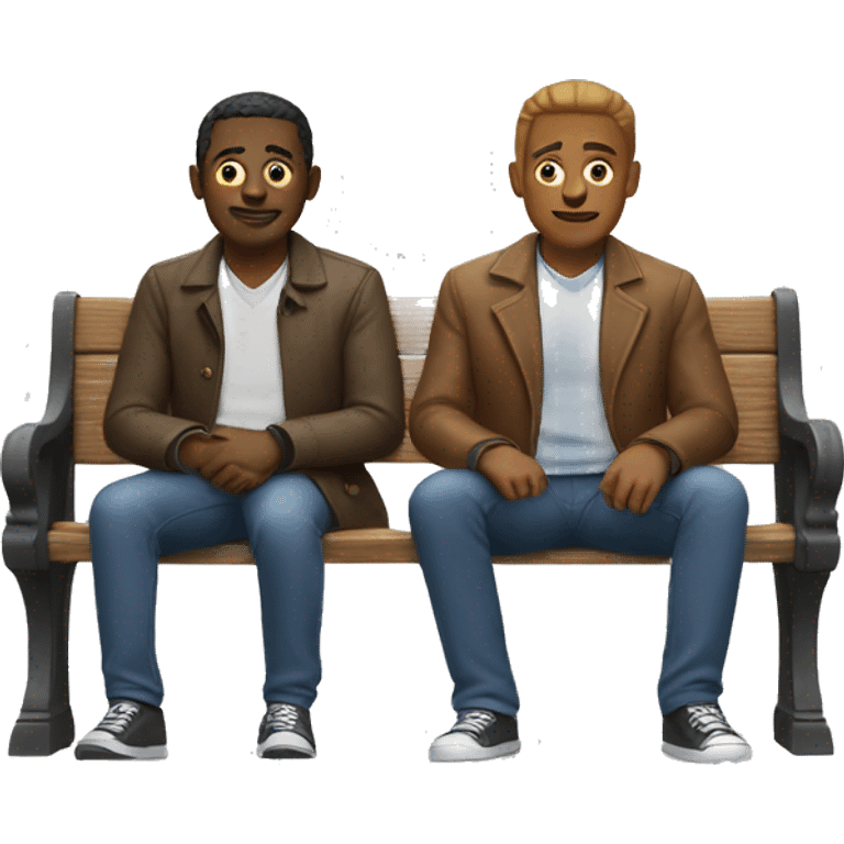 Two men on bench emoji