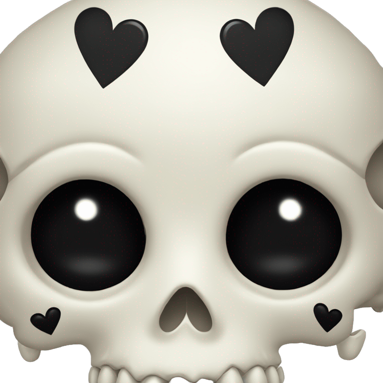 Skull with black heart eyes emoji