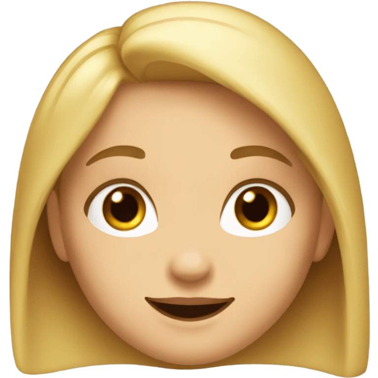 A blonde girl that sort of looks like a chipmunk emoji