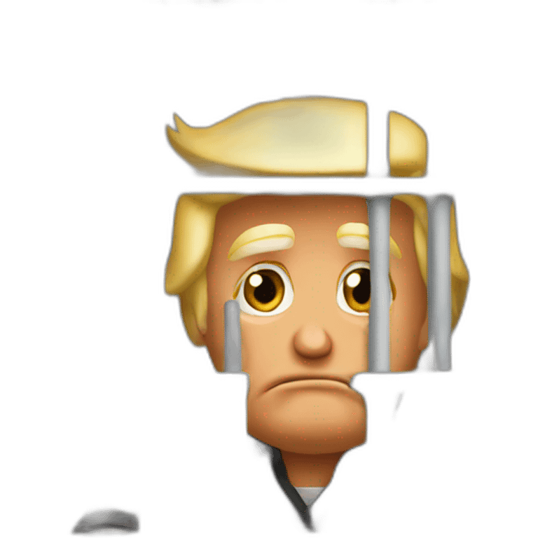 Donald Trump in prison and behind bars funny emoji