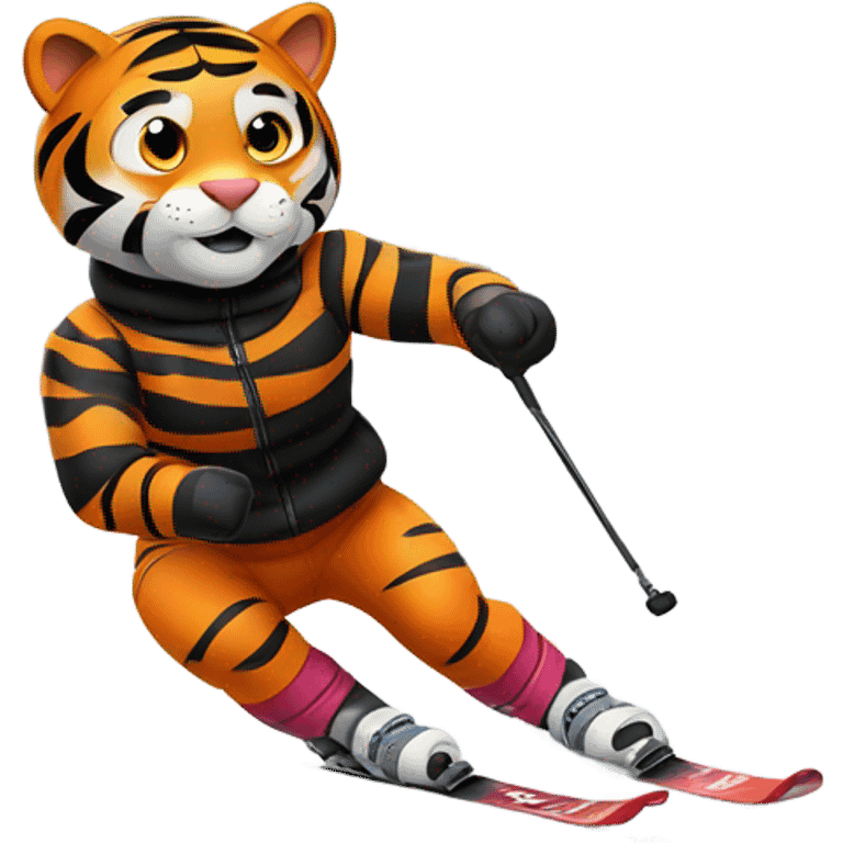 Tiger skiing emoji