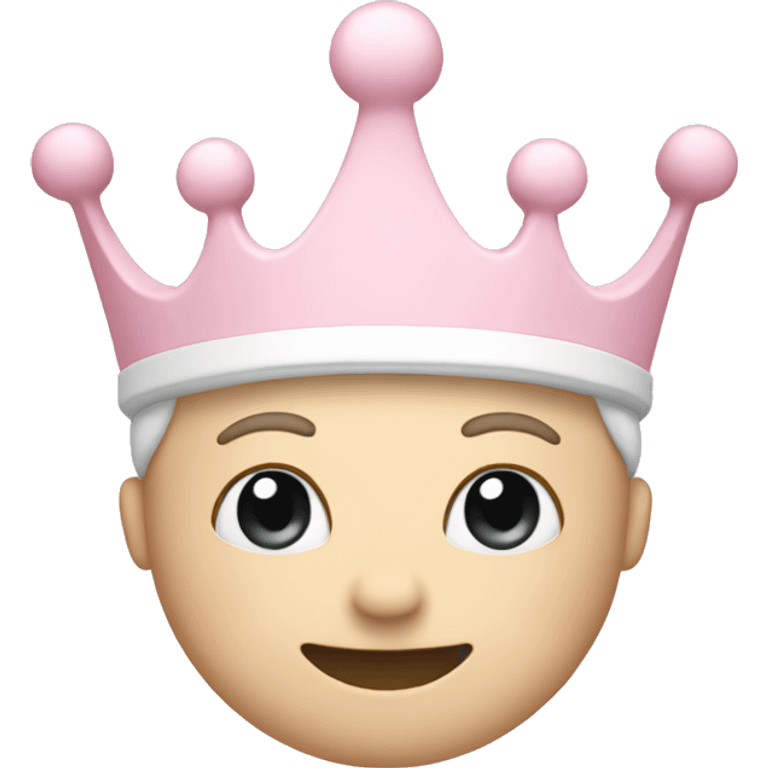 White and pastel pink crown emoji