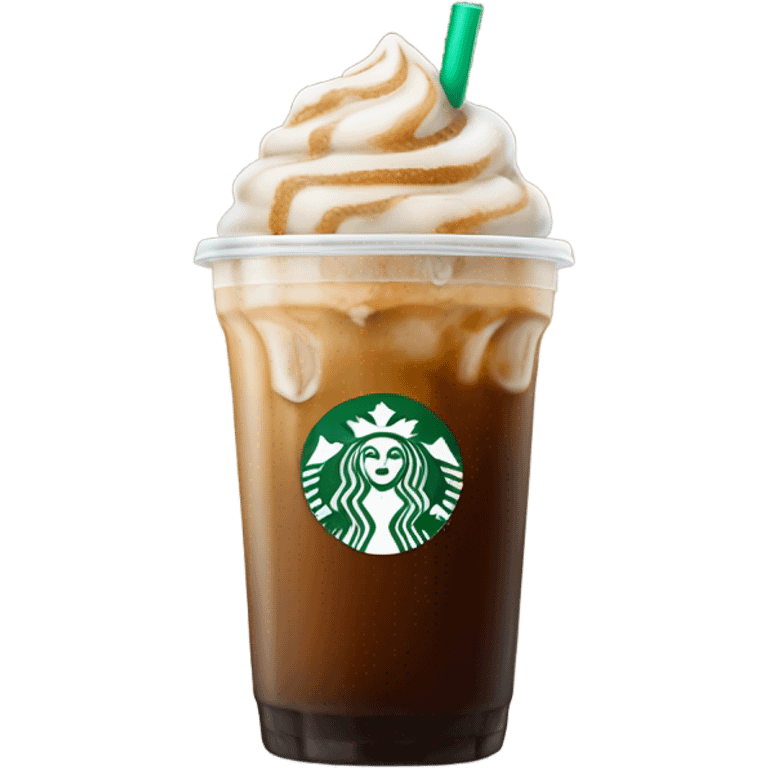 Starbuck ice coffee with ice cubes emoji