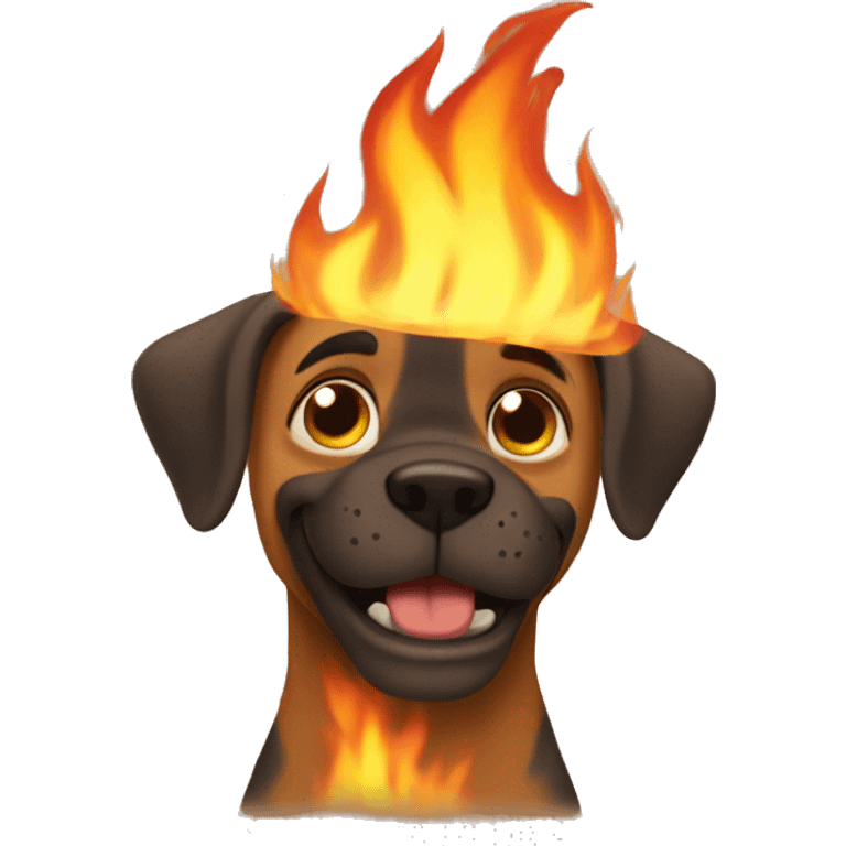 this is fine cat fire behind emoji