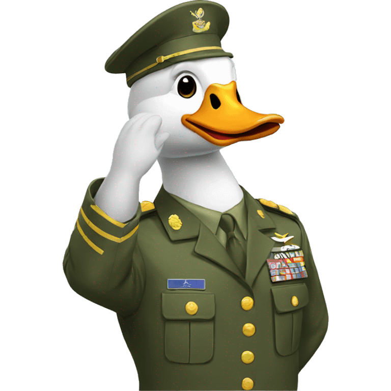 military goose saluting emoji