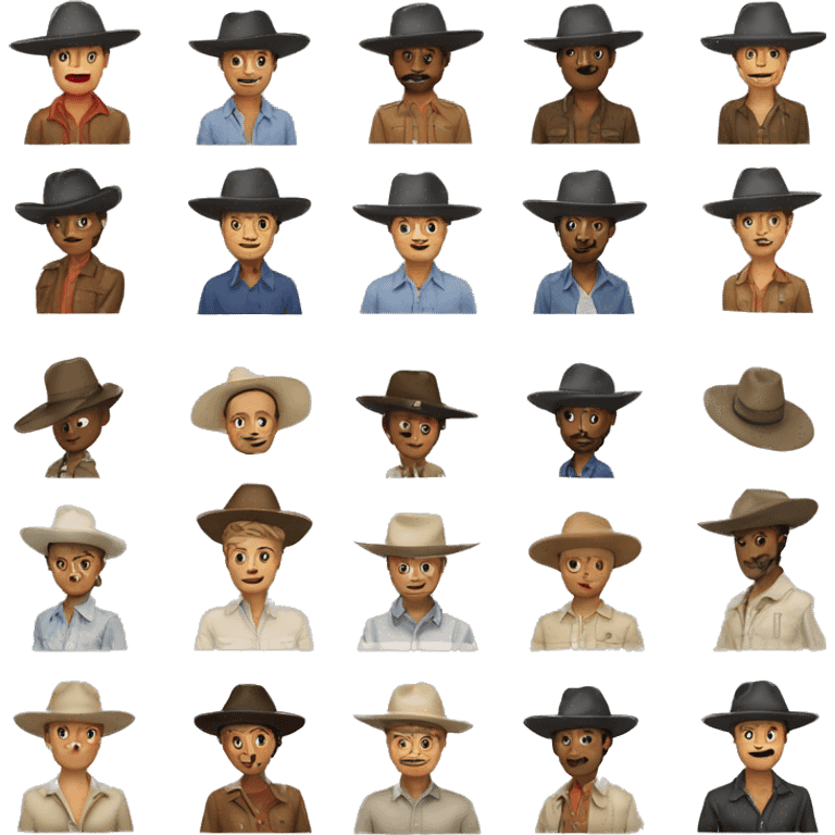 Personas vestidos de gaucho con camisa y sombrero  emoji