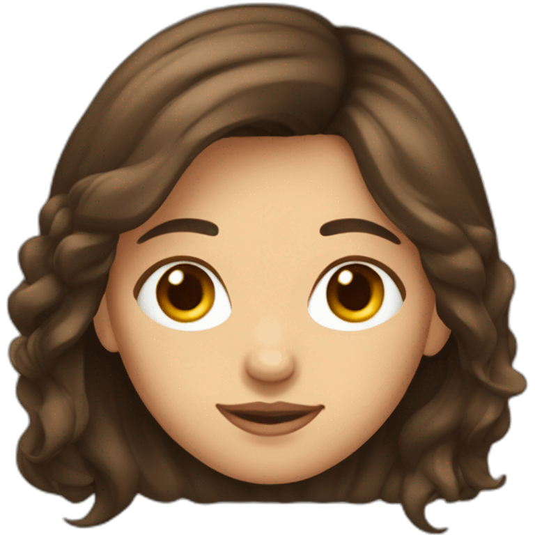 Fille brune cheveux long emoji