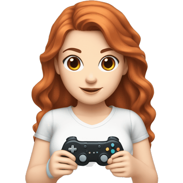 White girl, auburn hair, with a Nintendo switch controller emoji