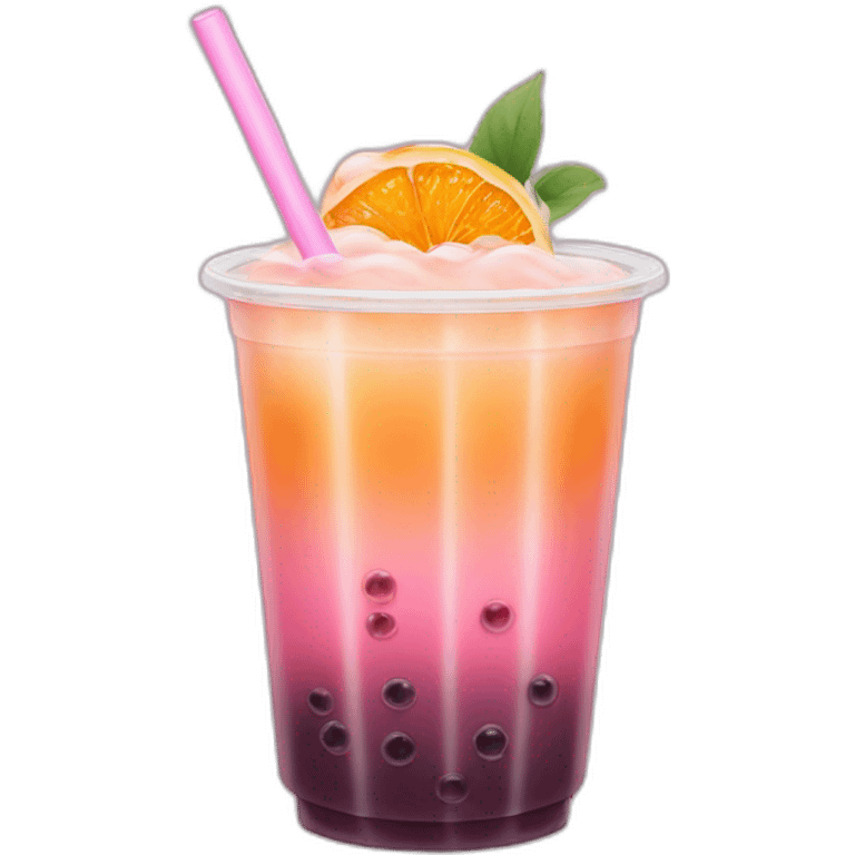 Bubble tea dégradé rose orange emoji