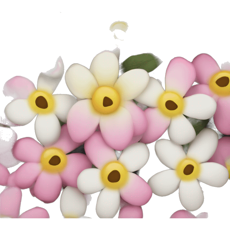 Yellow white and pink flowers emoji