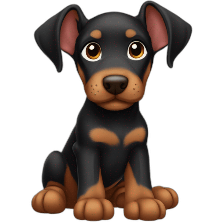 Doberman puppy full body emoji