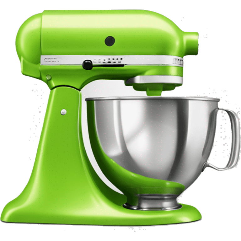 Realistic lime green kitchenaid mixer isolated.  emoji