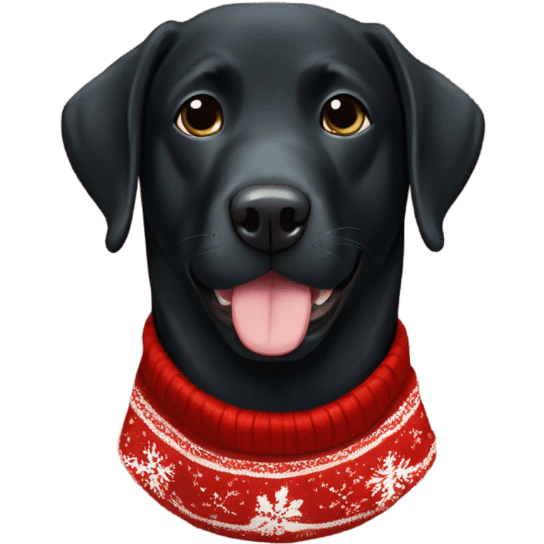 black lab in an ugly christmas sweater emoji