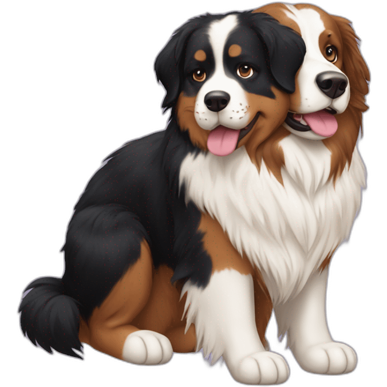 Ragdoll cat and Bernese mountain dog emoji