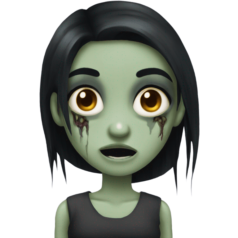 girl zombie with black long hair emoji