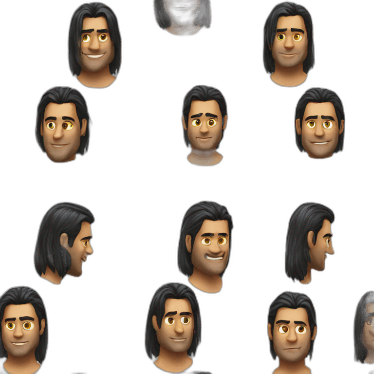 Ms dhoni long hair emoji