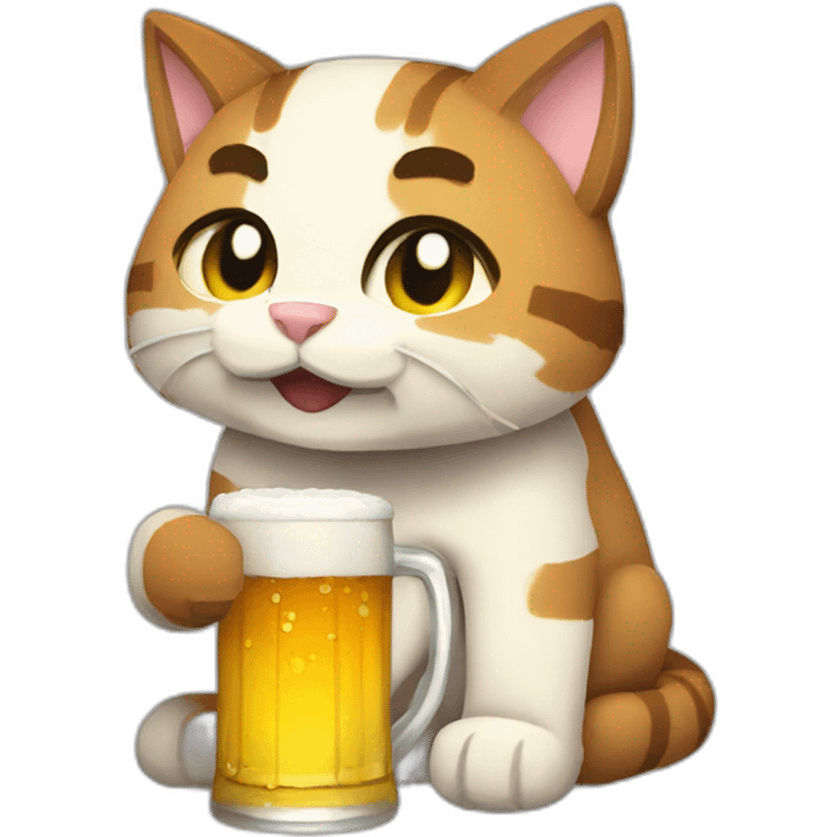 Cat drinking beer minecraft emoji