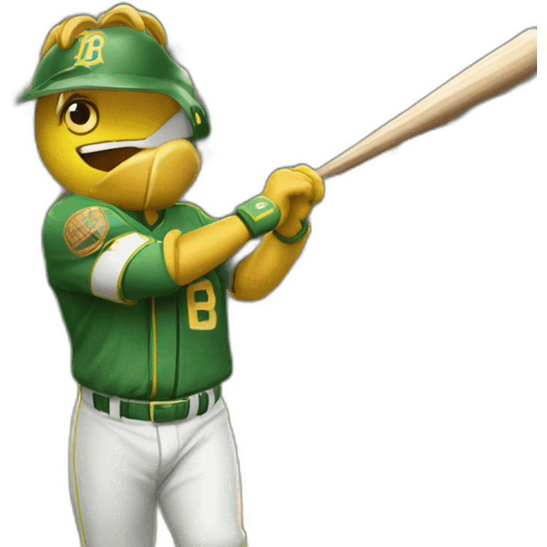 León ganando un juego de béisbol emoji