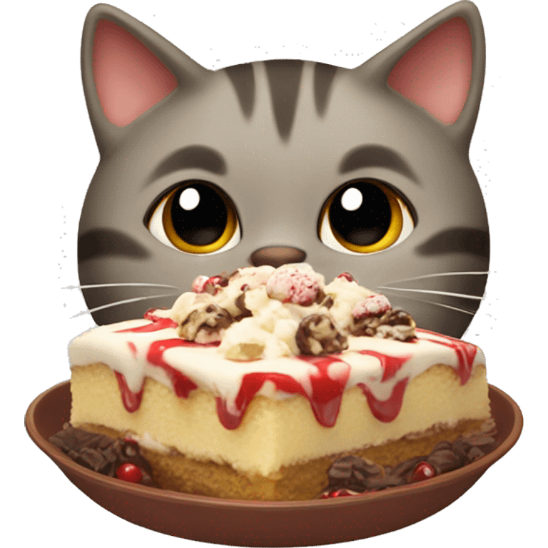 Cat eating a buckeye dessert emoji