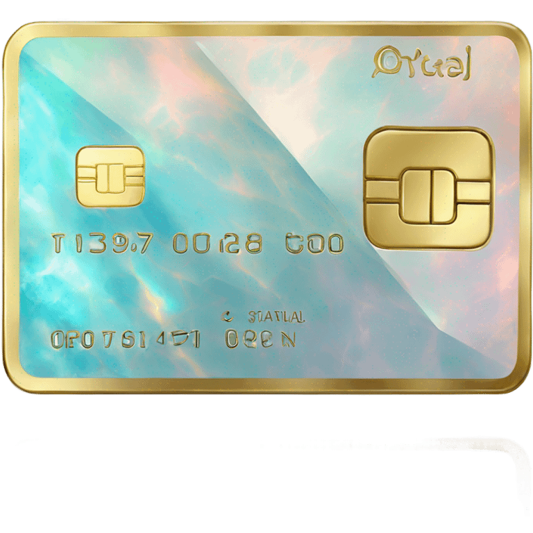 opal crystal gemstone credit card gold writing  emoji