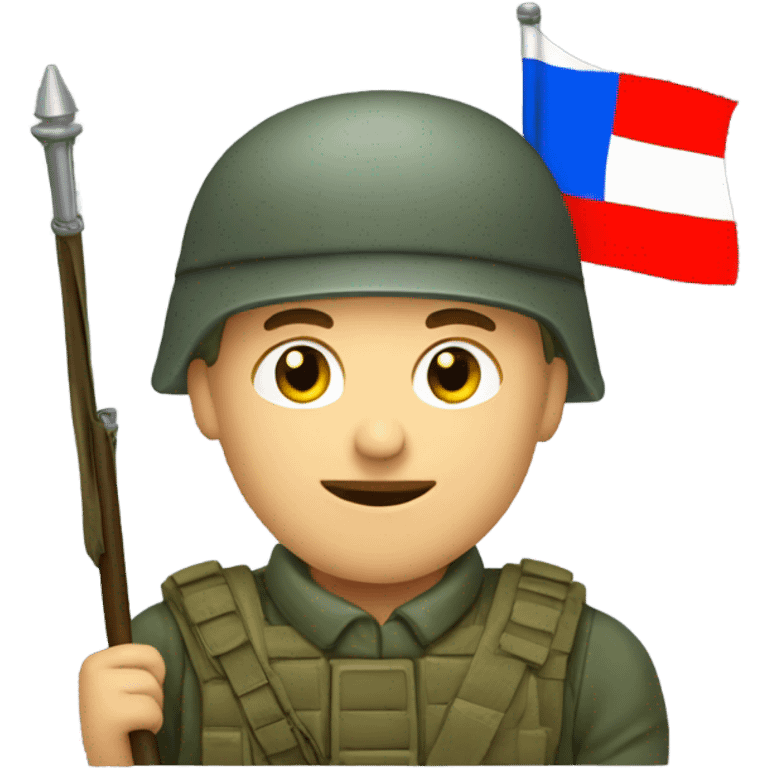 russian soldier with flag emoji