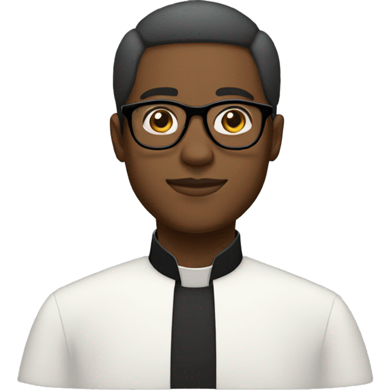 Black man, wearing prescription glasses, wearing cassock emoji