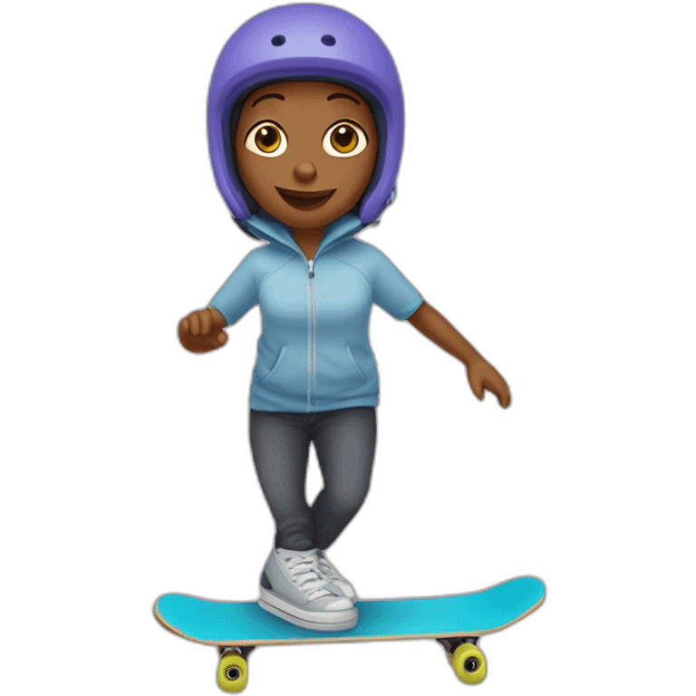 Une mamie en skate emoji