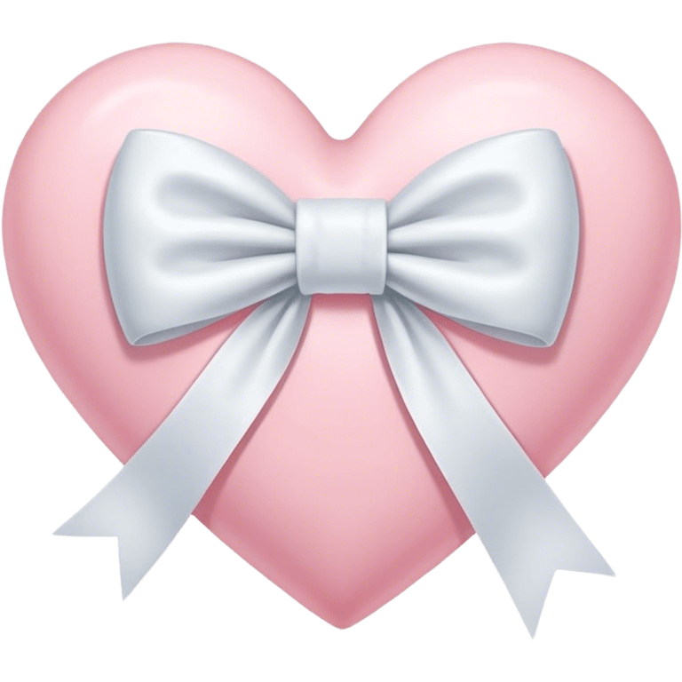 Pastel pink heart with white bow emoji