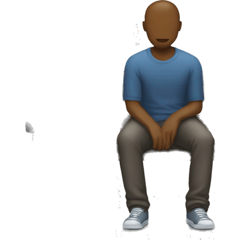 man sitting alone on bench emoji