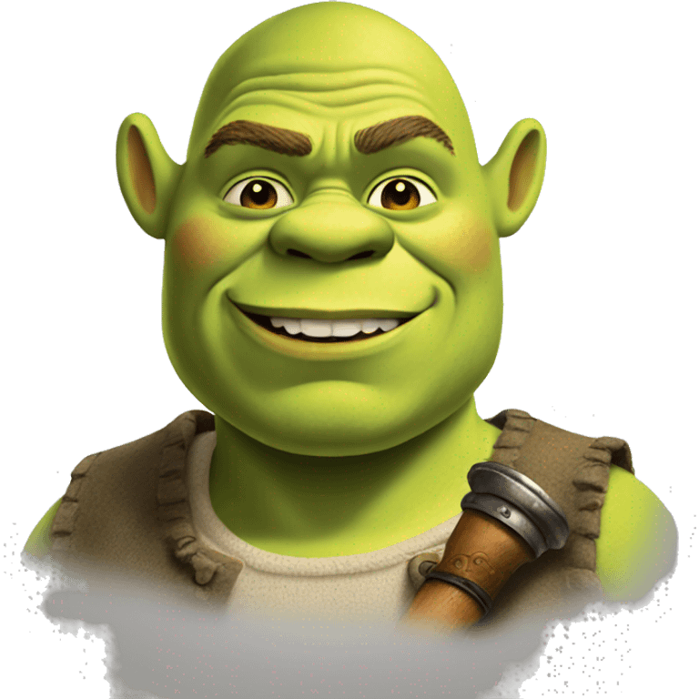 shrek with a pipe emoji