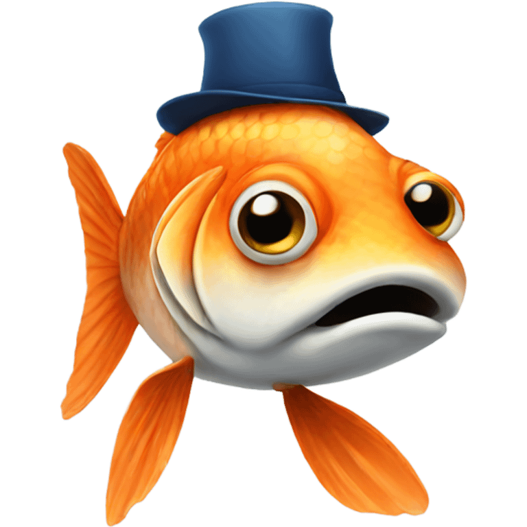 Fish wearing a hat emoji