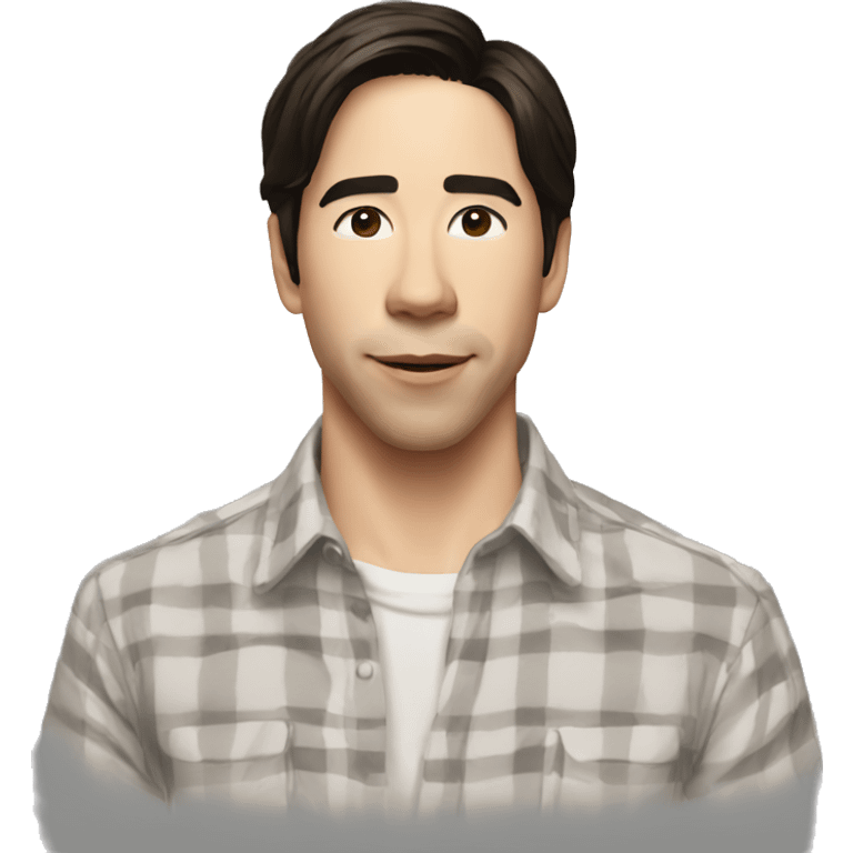 Justin Long wearing shirt emoji