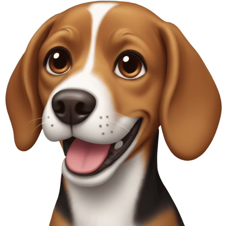 Happy brown beagle  emoji