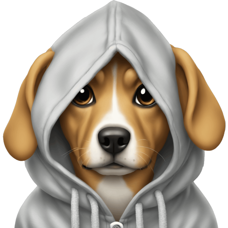 Dog wearing hoodie emoji