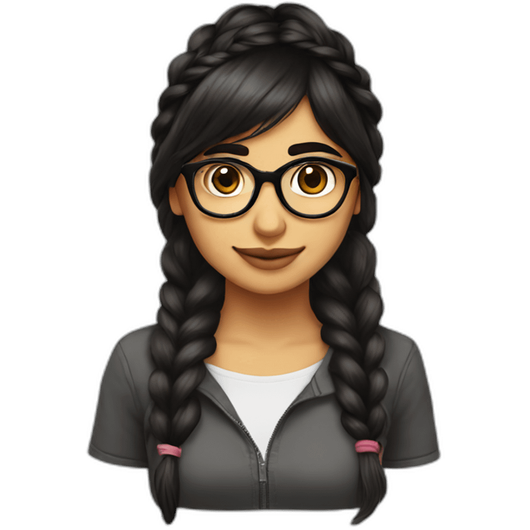 Mia Khalifa with a braid cute emoji