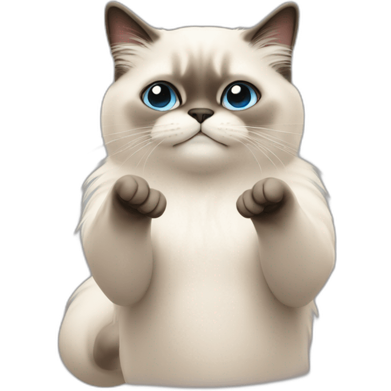 Birman cat crossing fingers emoji