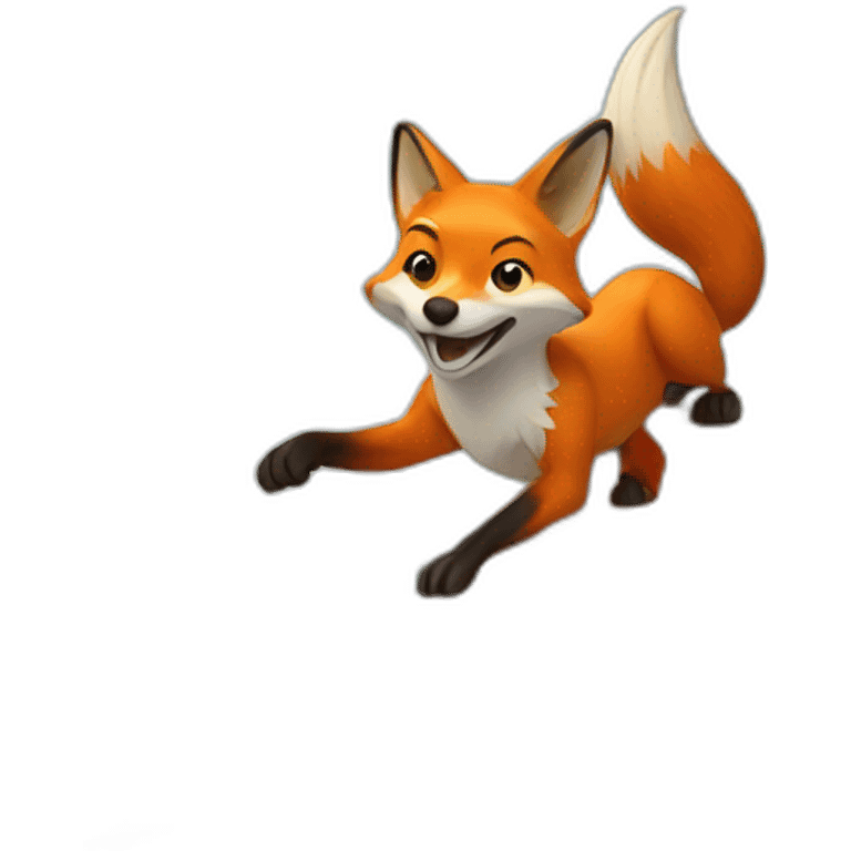 Fox surfing a wave emoji