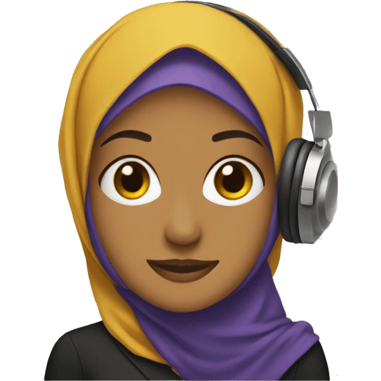 Hijab with headphones  emoji