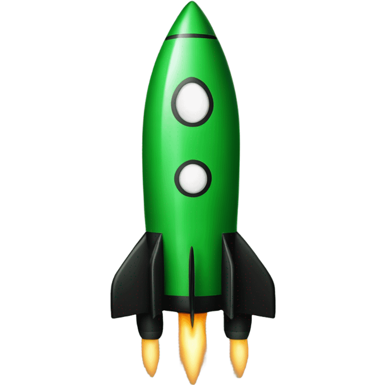 green and black rocket ship emoji