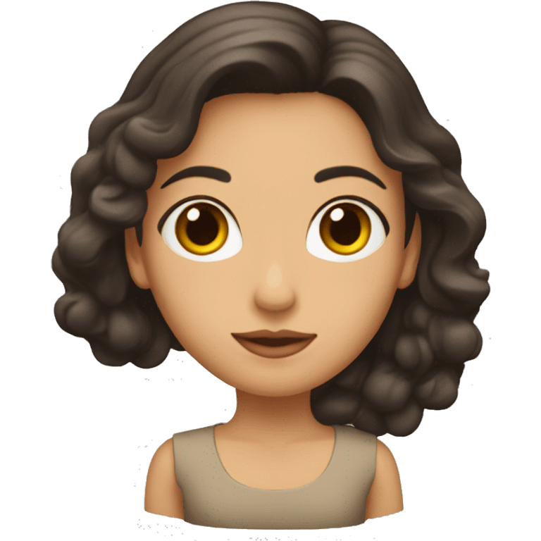 Mujer morena clara con pelo liso emoji