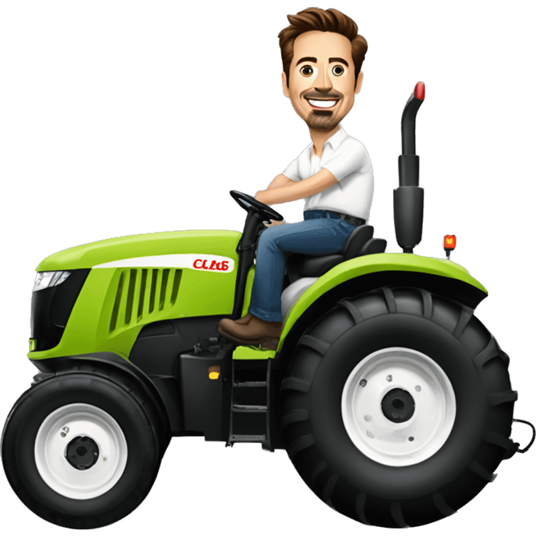 Rebert Downey JR riding CLAAS tractor emoji