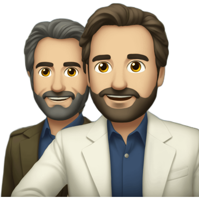 Alberto feijoo y Santiago Abascal enamorados emoji